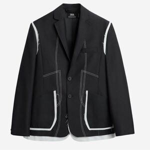 Zara Black and White Sport Coat with Modern Design 6664/918/800